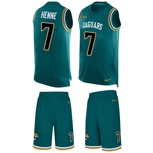 Men's Limited Chad Henne Nike Jersey Teal Green - #7 Tank Top Suit NFL Jacksonville Jaguars